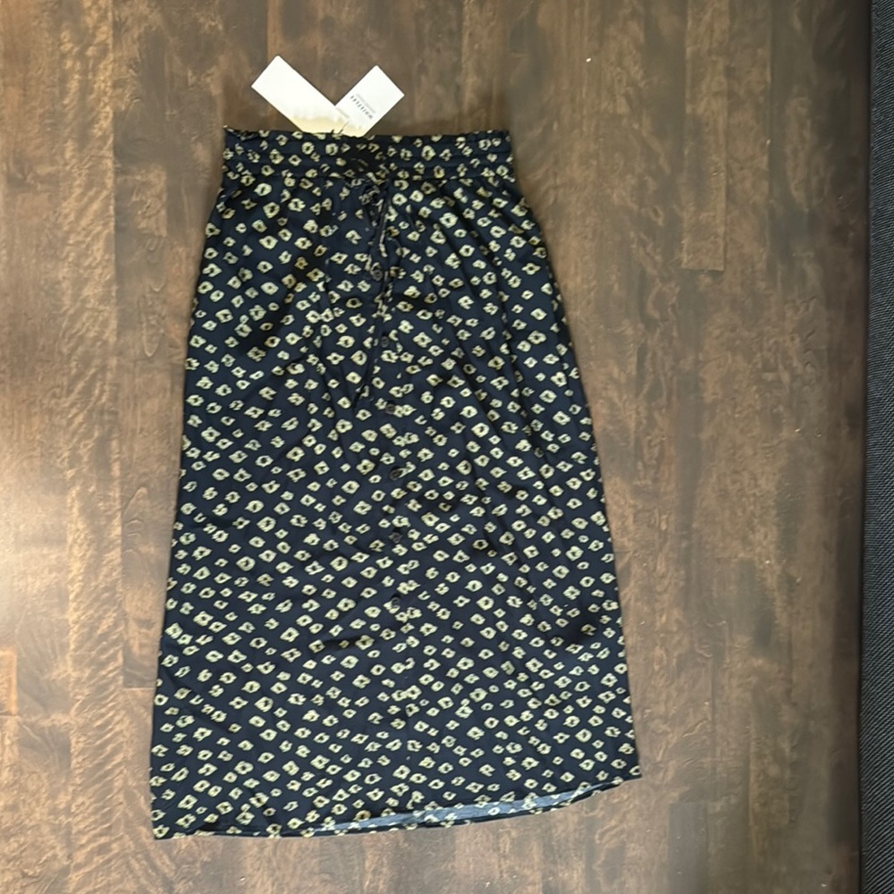 Leopard print Black Midi Skirt